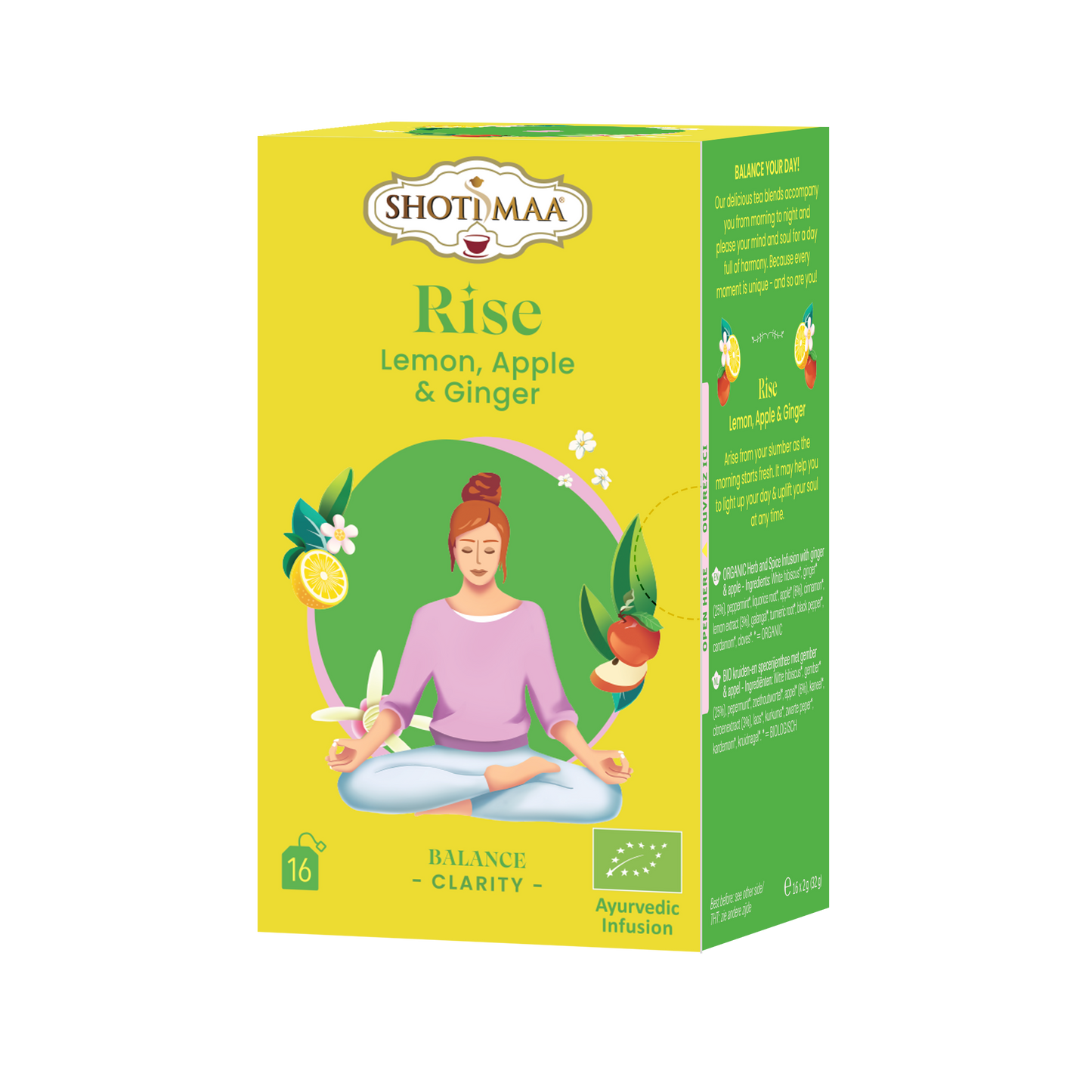 Shoti Maa organic aurverdic tea herb and spice infusion for morning to wake up with lemon ginger and apple