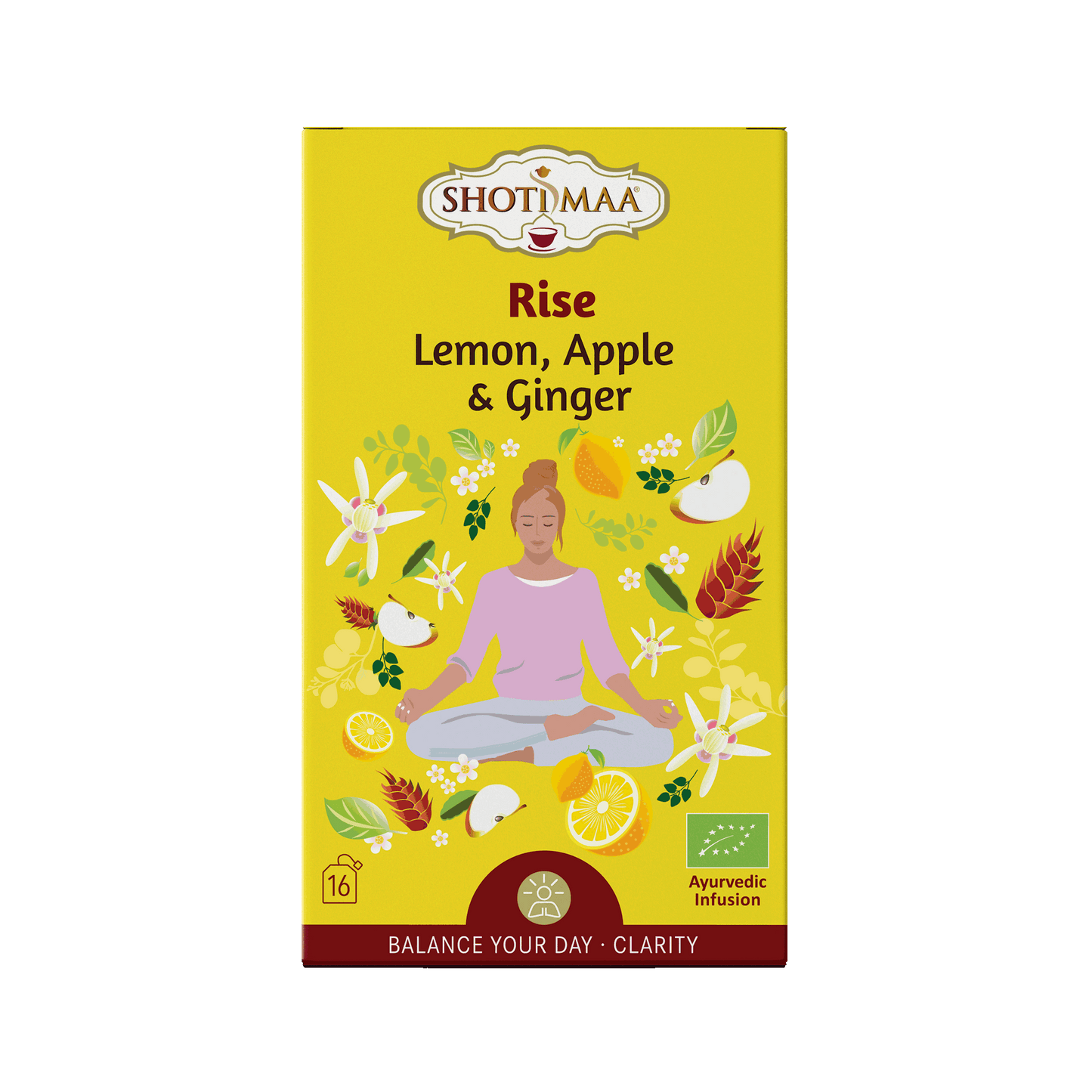 Shoti Maa organic aurverdic tea herb and spice infusion for morning to wake up with lemon ginger and apple