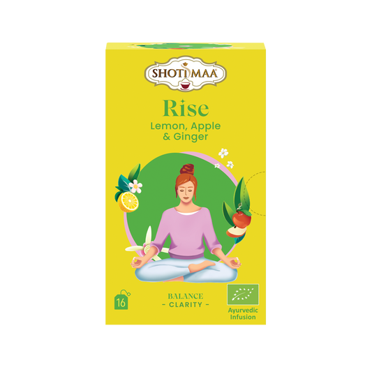 Shoti Maa organic aurverdic tea herb and spice infusion for morning to wake up with lemon ginger and apple